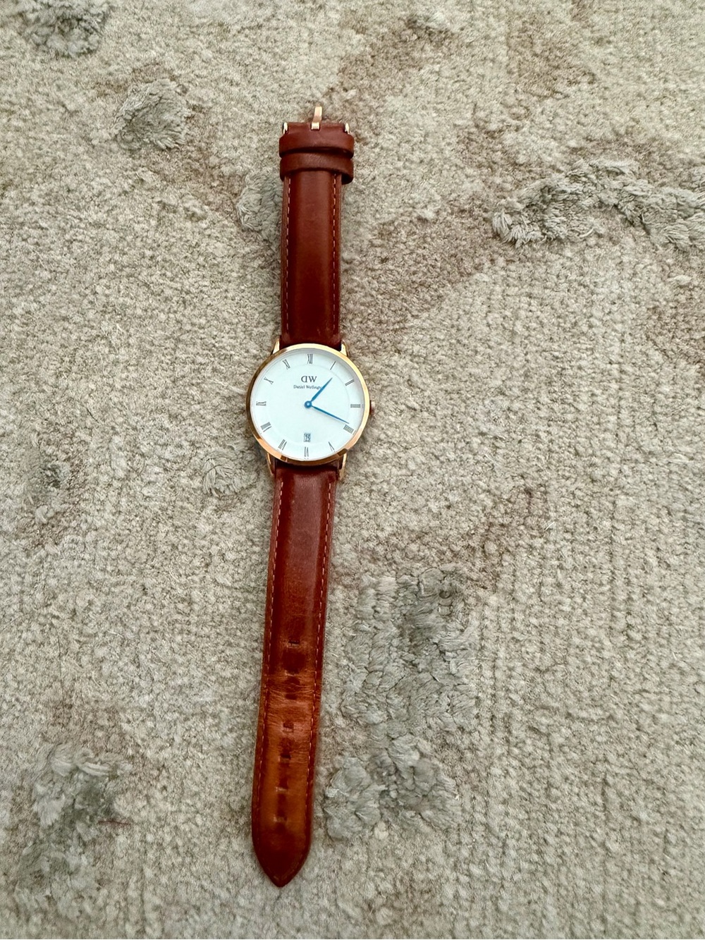 Daniel Wellington women’s brown leather watch with date